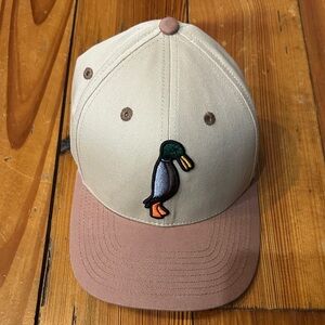 2F.7 Beige and Brown Cap with Duck Embroidery